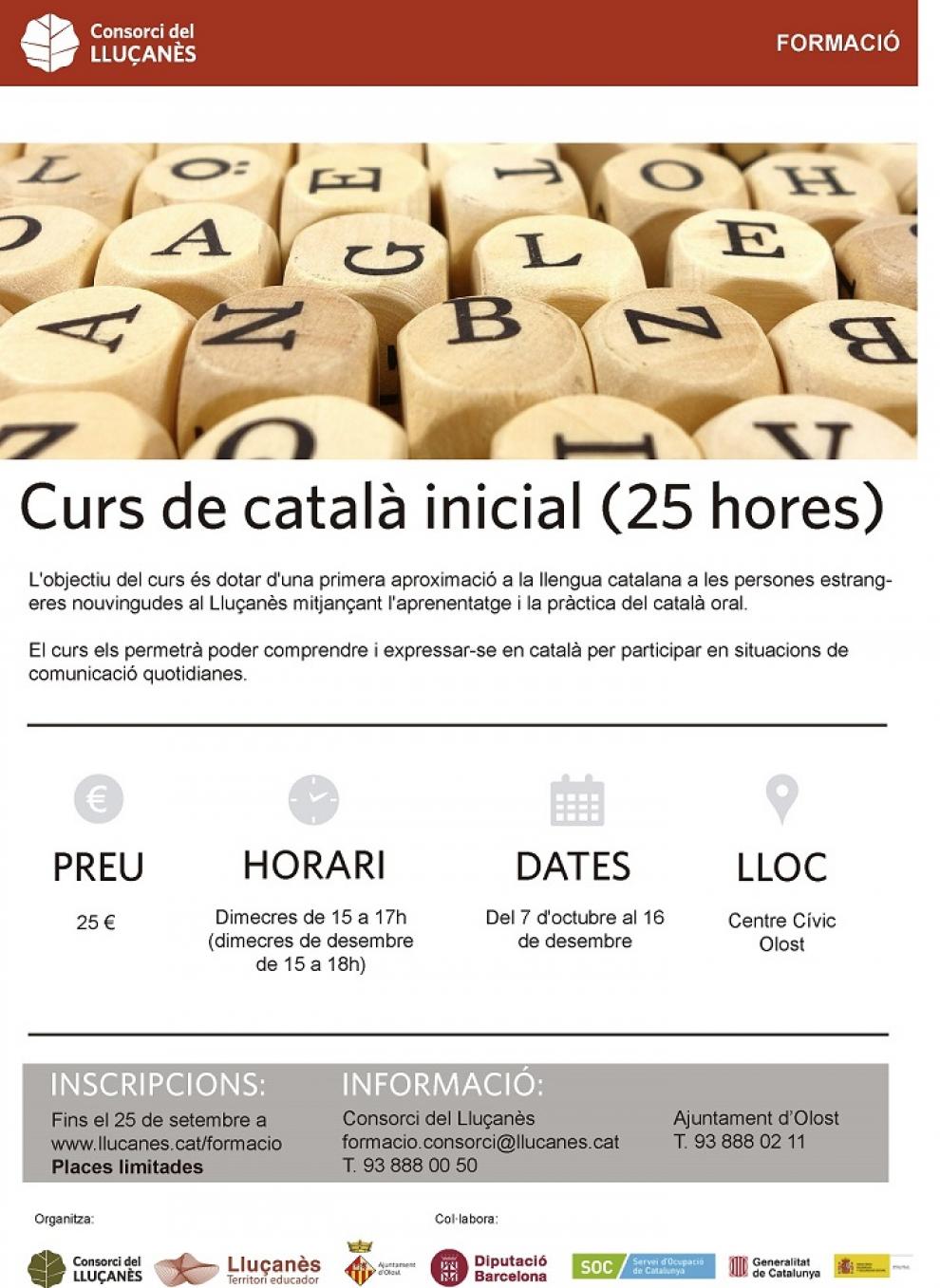 Curs de català inicial a Olost